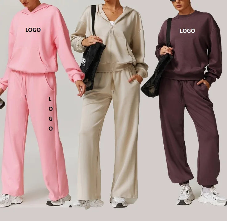 Fitness Clothing Woman Activewear Gym Clothing Tracksuit Jogger Sweatpants And Hoodie Set