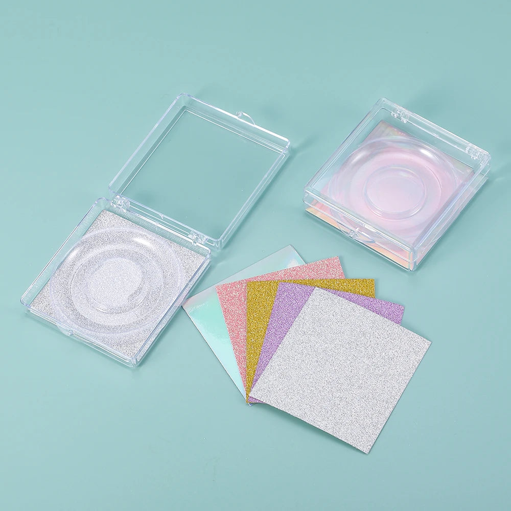 Wholesale Private Label Faux Mink clear Eyelash Packaging Tray Empty Storage Container Eyelash Trays