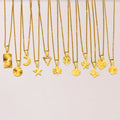 New Fashion Unique Design Stainless Steel Butterfly Square Round Heart Flower Geometry Pendant Choker Necklace Women PN-1543
