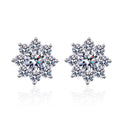 D Color 1Carat Moissanite Stud Earrings for Women Flower Shape 925 Sterling Silver Jewelry GRA Certified