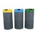 Outdoor Round Steel Garbage Trash Can Outside Park Metal Rubbish Litter Bin Patio Commercial Recycling Waste Bin Supplier