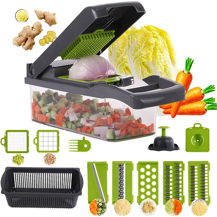 Kitchen Accessories Mandoline 16 in 1 Food Fruit Onion Potatoes Peeler Slicer Vegetable Cutter Manual Vegetable Chopper