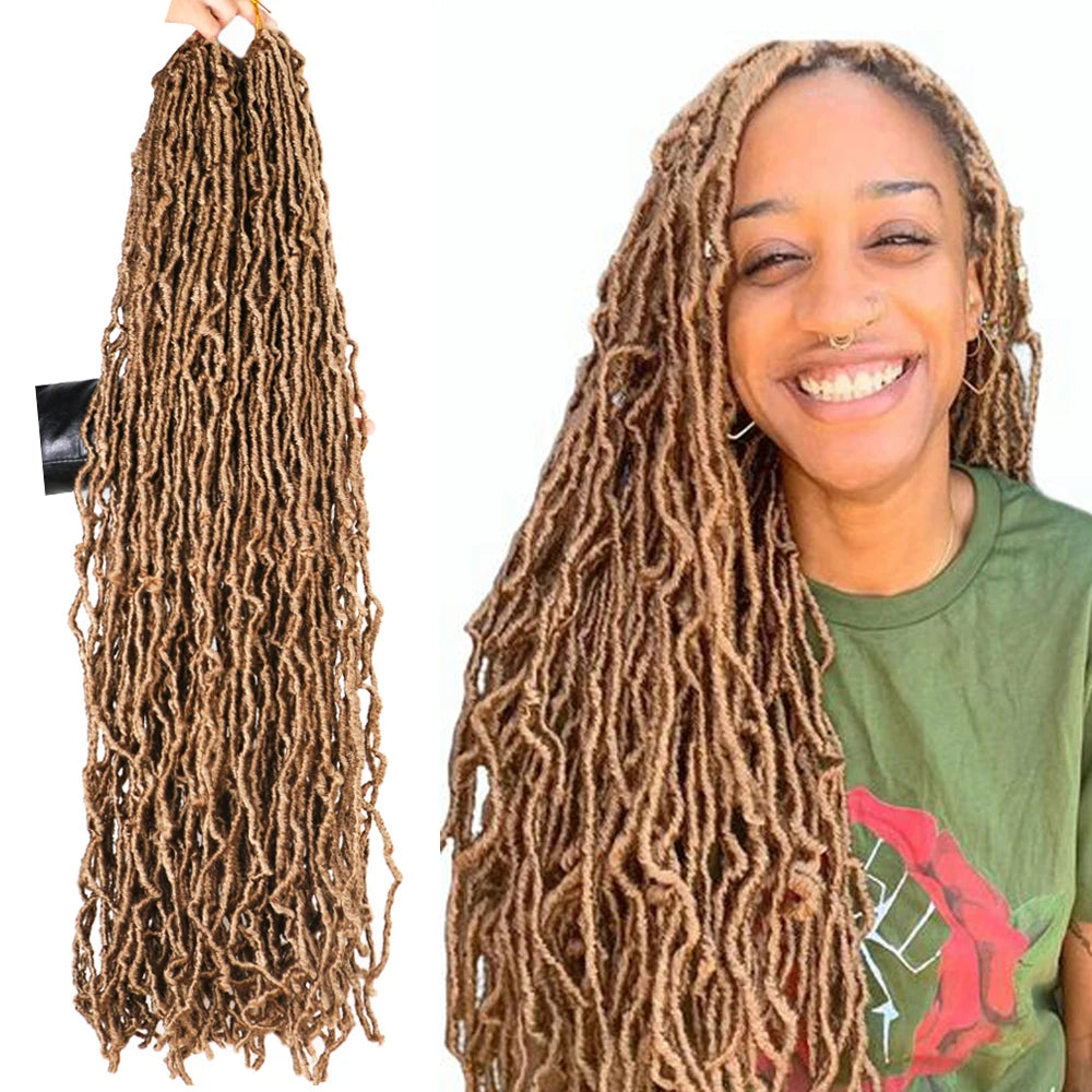 Crochet Hair Faux Locs Goddess Faux Locs Long Curly Dreadlocks Pre Looped 36 inch Faux Locs
