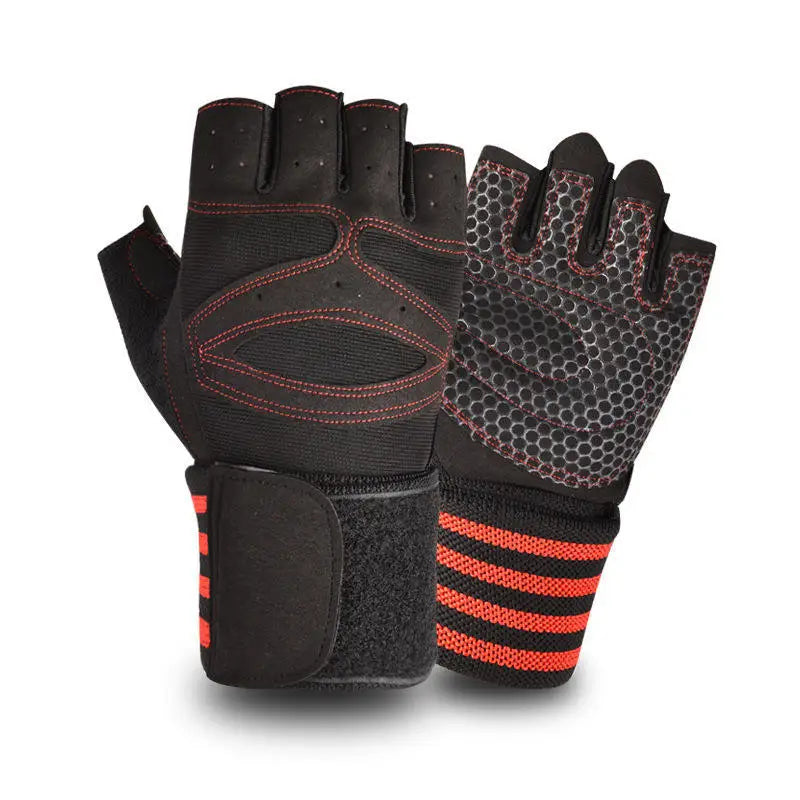 Men's and Women's Half Finger Gloves Anti Slip Wrist Protection Gloves