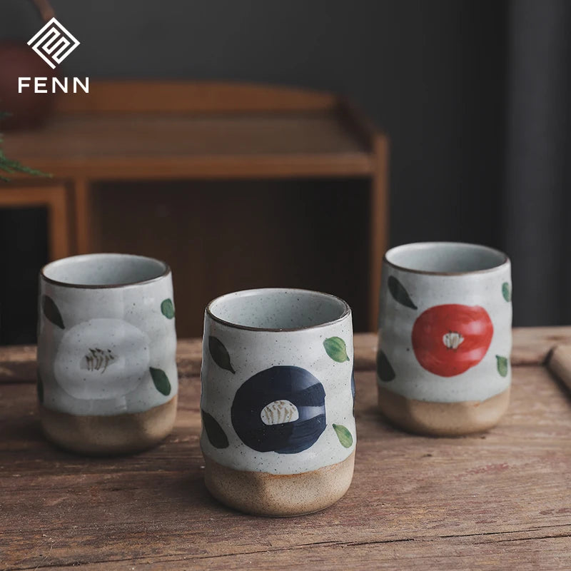 FENN Retro Porcelain Eco-Friendly 200ml Japanese Style Hand-painted Handmade Tea Cup of Coffee