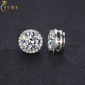 New Dropshipping Jewelry GRA Certificate Fashion 925 Sterling Silver VVS Moissanite Diamond Magnetic Earrings for Men MegaBDM