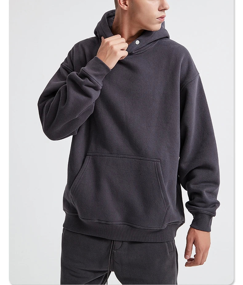 Luxury Oversized 100 Cotton Custom 700 Gsm Blank Dropshipping Hoodie With No Strings Brown Heavyweight Hoodies for Men Stylish