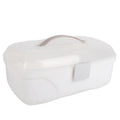 Compartments White Plastic Storage Box With Leather Handle Large Capacity  Clear Makeup Box  Craft Box