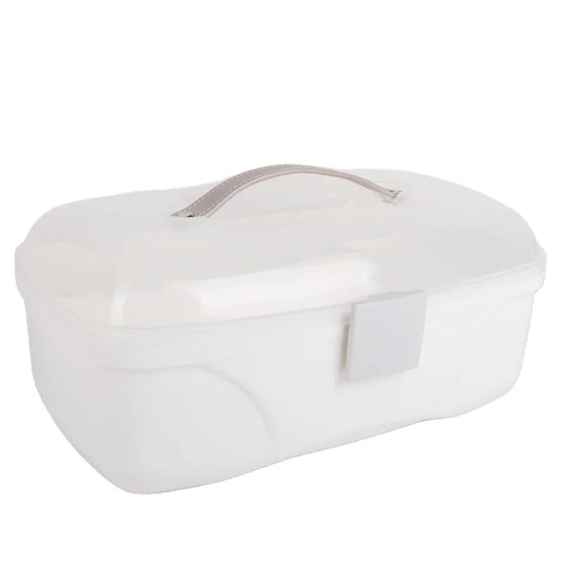 Compartments White Plastic Storage Box With Leather Handle Large Capacity  Clear Makeup Box  Craft Box