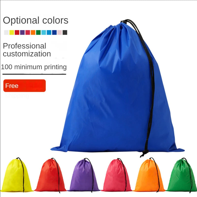 Wholesale Custom Fashionable Lightweight Polyester Drawstring Bag Waterproof Football Gift Ribbon