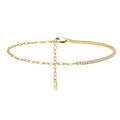RINNTIN SA21 Dainty Silver Paperclip Tennis Link Chain Bracelet Jewelry Gift 14K Gold Plated Chain Tennis Anklet for Women