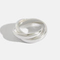Luxury Personalized Trendy Three-layer Design Fine Jewelry S925 Sterling Silver Rings for Women
