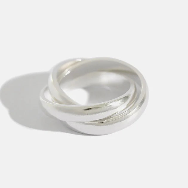 Luxury Personalized Trendy Three-layer Design Fine Jewelry S925 Sterling Silver Rings for Women