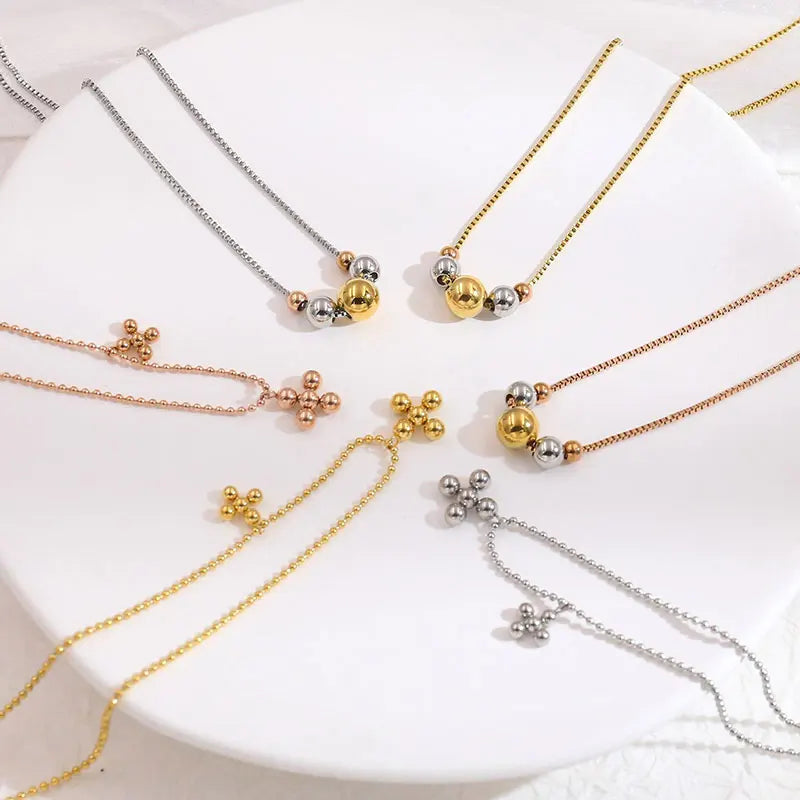 New Fashion Wholesale Jewelry 18k Gold Plated Necklace Geometric Stainless Steel Jewelry Pendant Necklace Charms for Woman Gift