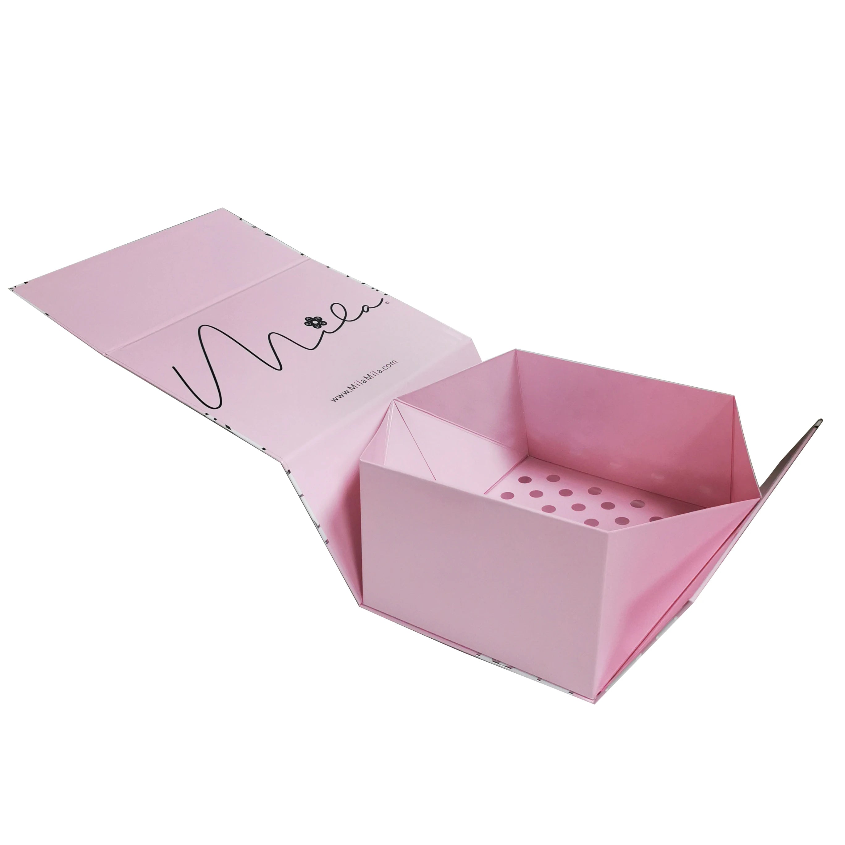 Luxury Custom Clothing Packaging Box pink Magnetic Fold Box