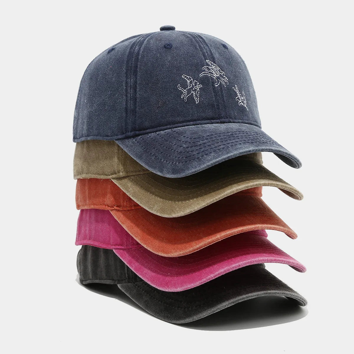 Custom Single-needle Embroidery Vintage Washed Fashion Baseball Cap Women Men Sunshade Sunscreen Sun Hat