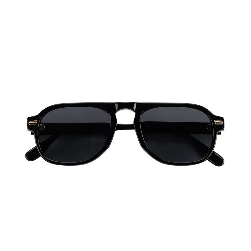 High-End Men's Vintage Acetate Sunglasses Comfortable with Transparent Frame and Tac Lenses