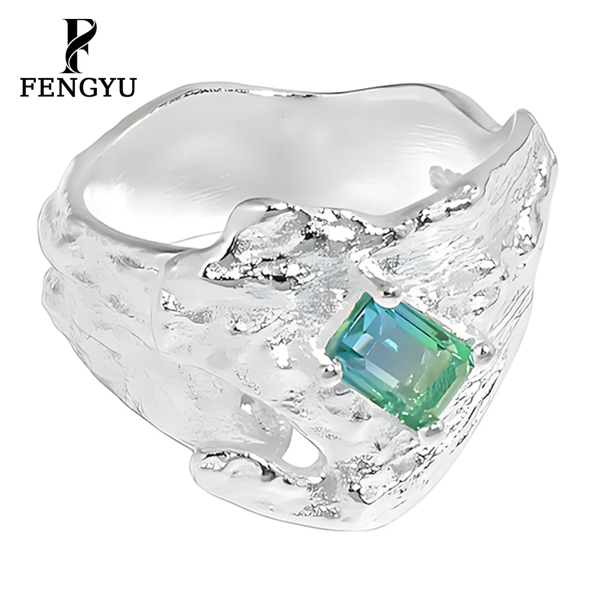 Fine Gemstone Jewelry Rings for Women 925 Sterling Silver Fashion Irregular Statement Ring Men Designer Custom