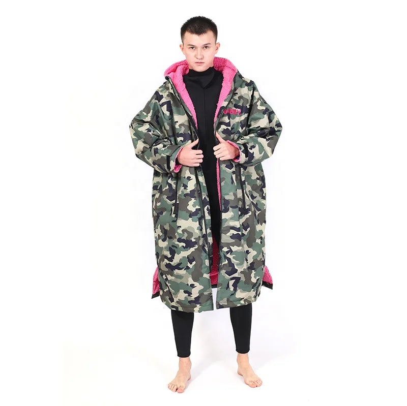 Wholesale Custom Printing Camo Sea Beachsurf Outdoor Swimming Changing Robe  Waterproof