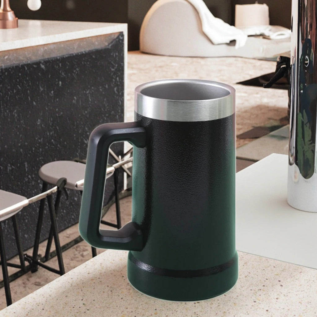 2025 Watersy 25OZ Stainless Steel Water Bottle Mug Double Wall Vacuum Insulated Beer Tumbler Handgrip PP for Your Beer Steins