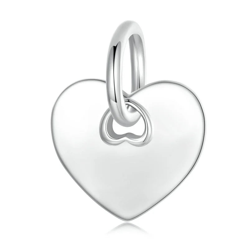 Fine Design 925 Sterling Silver Heart Pendant S925 Silver Texture Charm Customer Charms for Women