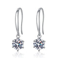 925 Silver Classic Charm Geometric Moissanite Earrings with Channel Setting and Third Party Appraisal for Women