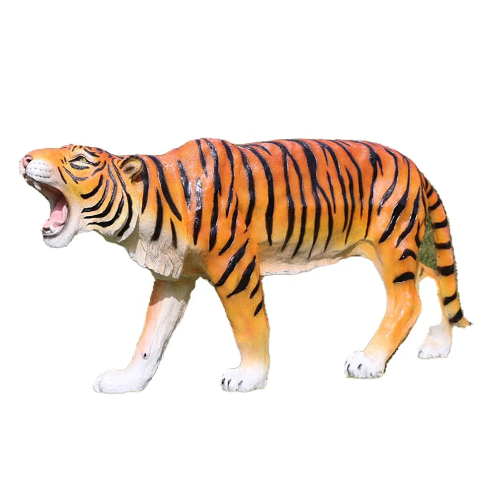 Outdoor Park Zoo Decoration Large Resin Animal Sculpture Life Size Fiberglass Safari Tiger Statue for Garden Decoration