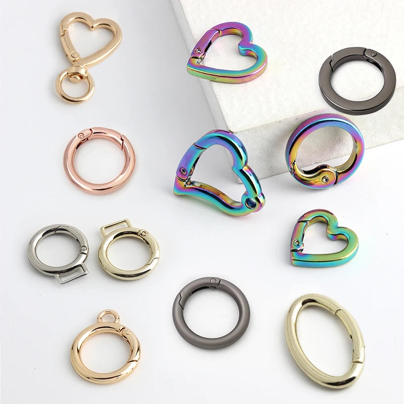 Quality Custom Metal Alloy Purse Gold Color Oval Spring Hook  Clasp O Flat Snap Gate O Shape Ring Spring Ring for Handbag