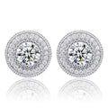 New Arrive 925 Silver High Quality White Gold Moissanite  Stone Hip Hop Men Earrings Iced Out Stud Earrings
