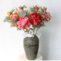 TG039 High-end 2 Heads Dried Peony Flower Artificial Silk Flowers Home Wedding Decorative Flower Living Room Display