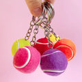 Fashion Promotional Gift 3.4m 3D Mini Plush Tennis Ball Keychain Accessories for Key Bag