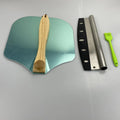 Aluminum Metal Pizza Peel Paddle With Foldable Wooden Handle and  Rocker Cutter  Cover Brush Set