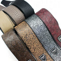 Fashion Guitar Belts PU Leather Embossed Bass Acoustic Electric Guitar Straps for Guitar Accessories