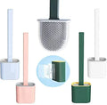 Deep Cleaning Freestanding Long Handle Toilet Brush with Wall Mounted Holder for Bathroom Cleaning