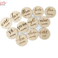 Set of 12 Discs Creative Classic Wood Newborn Handmade Birth Announcement Photo Keepsake Baby Milestone Discs