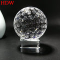 Pujiang Factory Wholesale Blank K9 Crystal Golf Ball Trophy Custom Logo Design Crystal Globe Ball