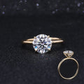 Starsgem 14K Yellow Gold 2 Carat Moissanite with Hidden Halo Engagement Ring