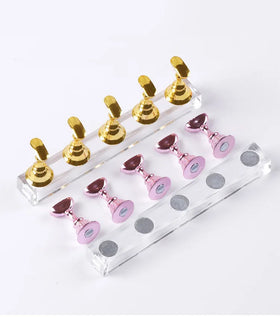 Jieniya Acrylic Manicure Practice Stand Magnetic Training Nail Display Stand Nail Chess Board Holder Nail Base