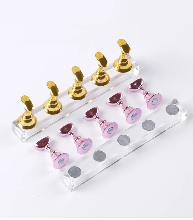 Jieniya  Acrylic Manicure Practice Stand Magnetic Training Nail Display Stand Nail Chess Board Holder Nail Base