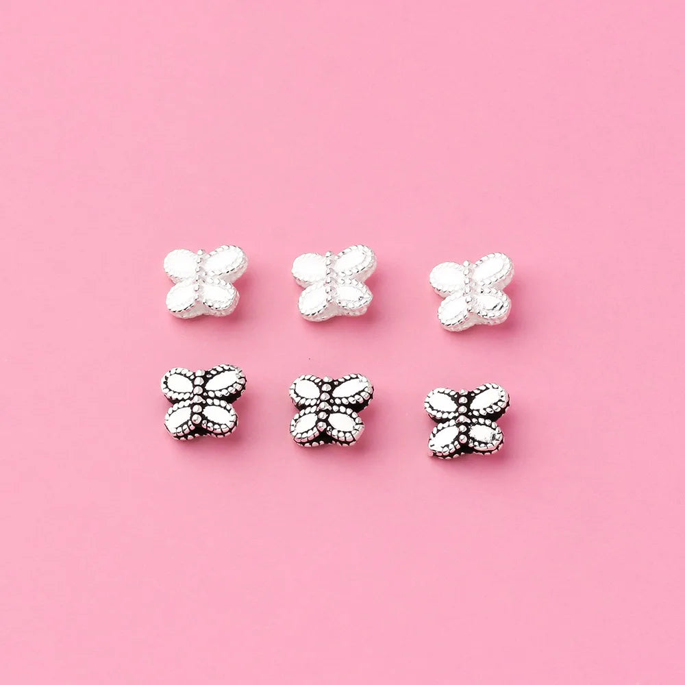 Mini Cute 925 Sterling Silver Butterfly Charms Beaded for Bracelet Necklace Making Accessories