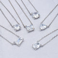 Wholesale Jewelry Fancy Shape Round Princess Radiant Oval Heart Cubic Zirconia Necklace 925 Sterling Silver for Women