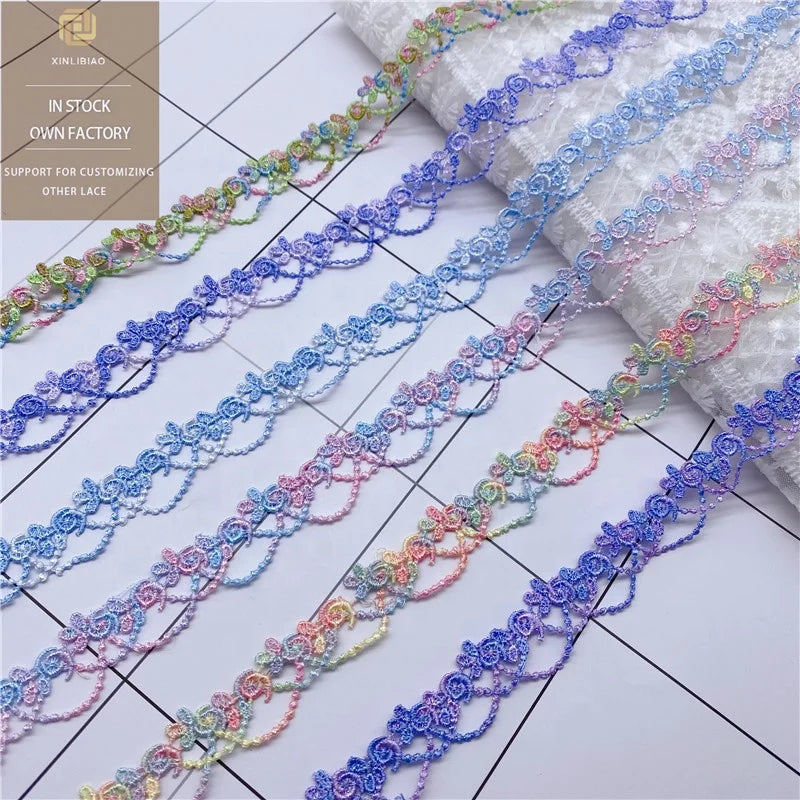 Wholesale New Color Embroidered Lace Fabric Single Side Polyester Bar Code for Wedding Dresses Sustainable Feature