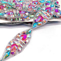 Hot Fix Decorative Rhinestone Trim Iron on Hot pink Teardrop Resin Rhinestone Strip Trimming for Carnival Costumes Decoration