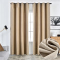 Super Soft White Modern Minimalist Style House Thermal Insulated Breathable Grommet  Polyester Window Blackout Curtains
