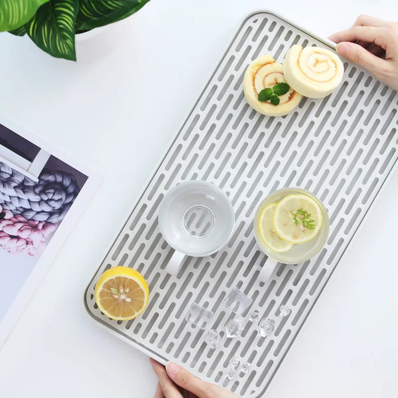 Kitchen Organizer Cup Storage Tray Layer Dish Drainer Durable Storage Fruit Vegetable Washing Drying Rack Water Drain Racks