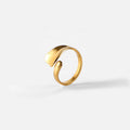 BINSHUO Simple Stainless Steel 18k Gold Plated Adjustable Rings Finger Jewelry Irregular Geometric Chunky Rings for Women