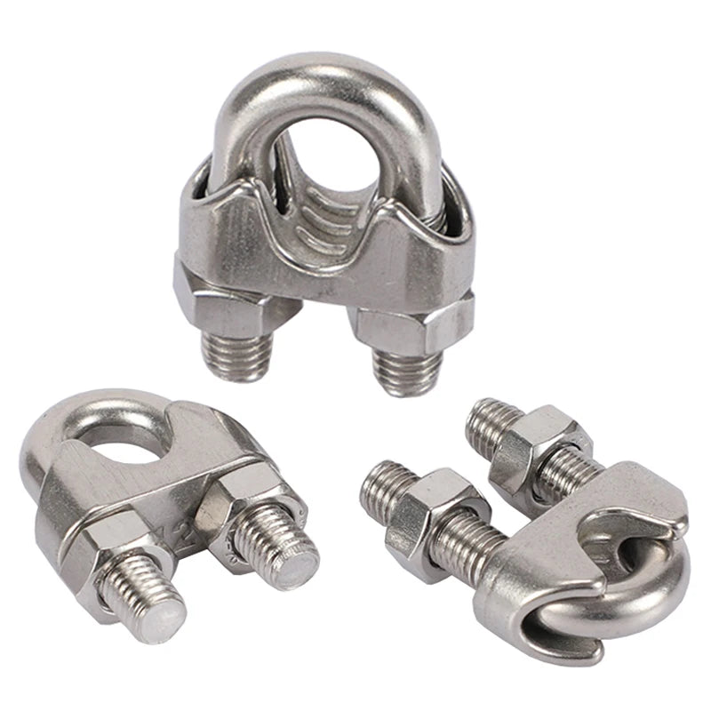 DIN741 Cable U Bolt Clamp Clip Buckle Wire Rope Clip Chuck 304 Stainless Steel Buckles