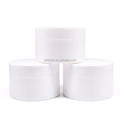 Face Cream Container 100g Double Wall White PP Cream Packaging Jar With Spoon