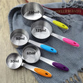 Amazons Best Sellers Stainless Steel  Measuring Cup 30ml 60 80 125 250 Measure Cup  Color Handle Measuring Cups and Spoons