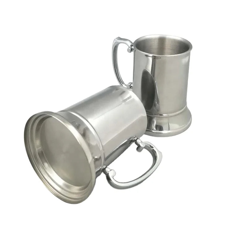 KARRY Vacuum Insulated Stainless Steel 450ml Tumbler Thermoses Beer Mug Tankard With Handle